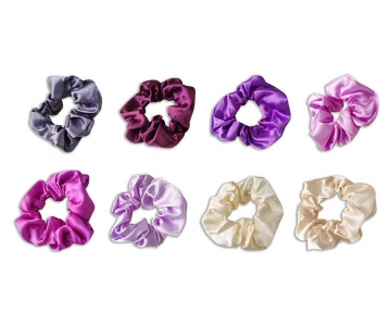 Satin Scrunchie elastika za lase 8 kos (Vijolična kombinacija)